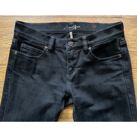 MAX AZRIA ‘The Artist’ Black Tapered Low-Rise Jeans sz 26 - Picture 4 of 16